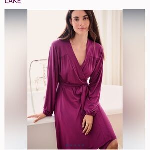 LAKE Dreamknit Amaranth Plum Wrap Robe